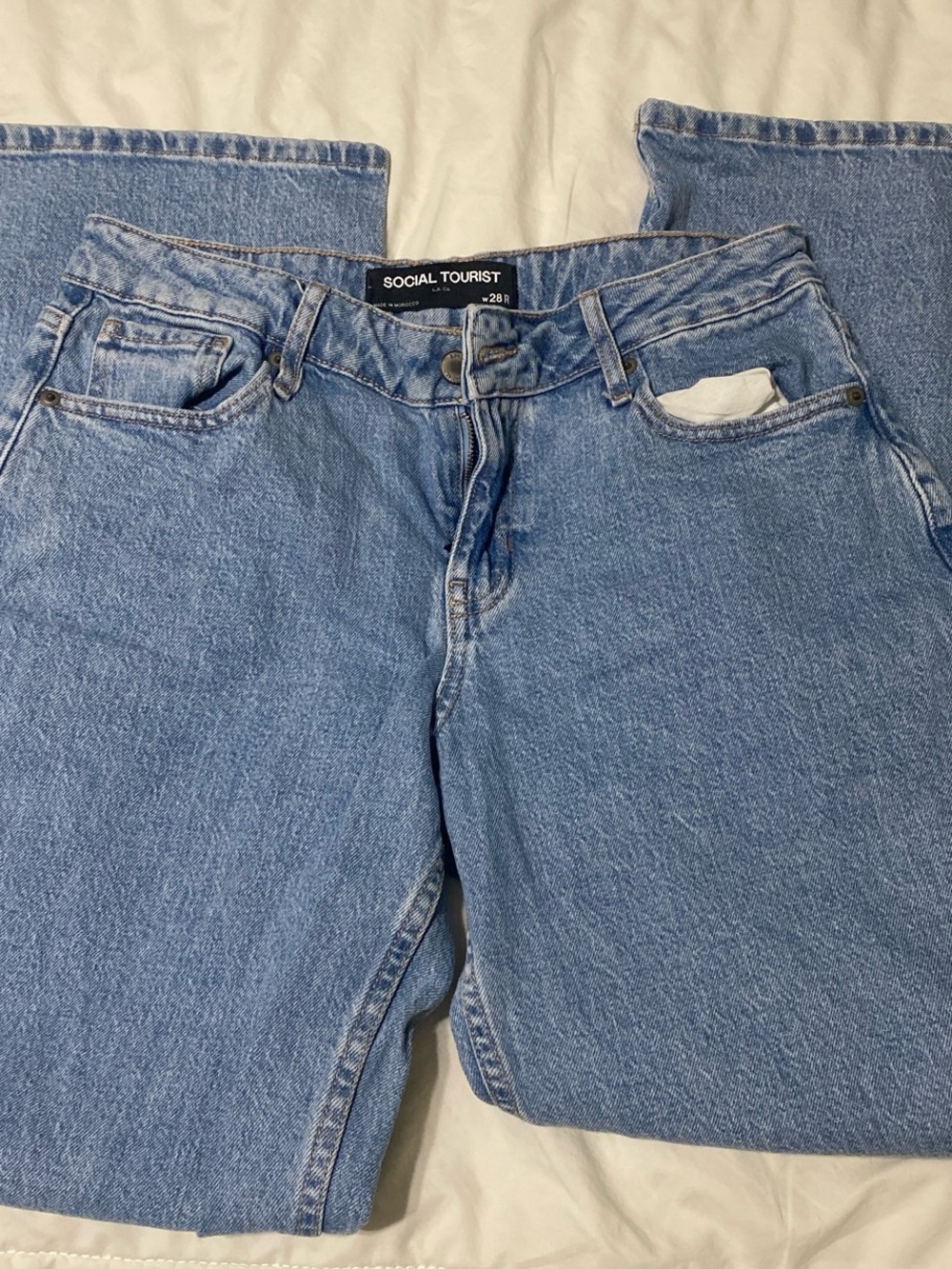 Social Tourist Women's Light Blue Wide Leg Jeans